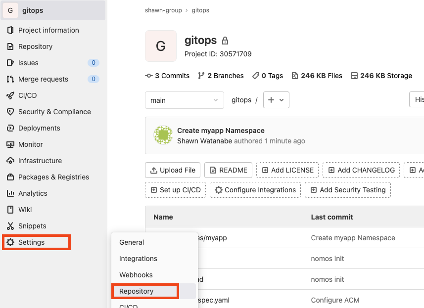 gitops settings repository